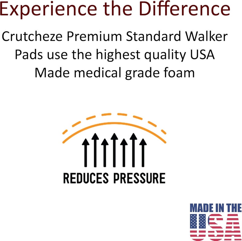 Crutcheze Walker Padded Hand Grip Covers - Comfort and Moisture Wicking Cushions for Standard Walkers - Made in USA - Image 3